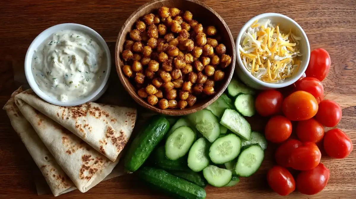 Ingredients for Chickpea Shawarma Wrap with Garlic Sauce