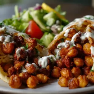 Crispy roasted chickpeas for shawarma wrap
