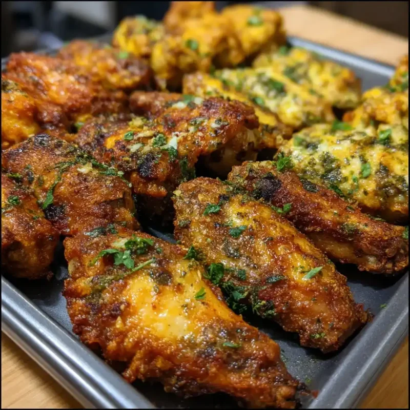 crispy keto wings in different flavors