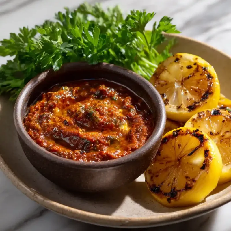 Harissa sauce for Mediterranean salmon dishes