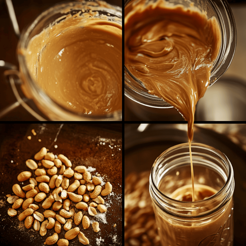 Making homemade peanut butter step by step