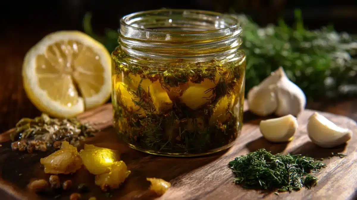 Lemon dill vinaigrette for Greek Quinoa Salad