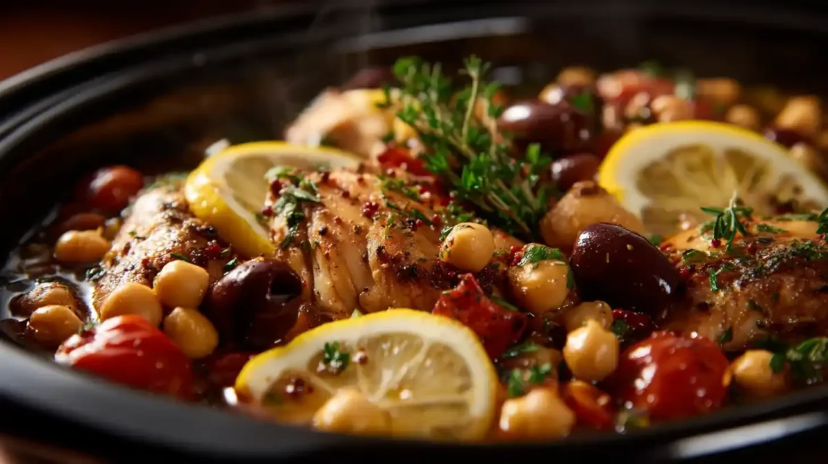 Moroccan Chicken Leg Couscous in Crockpot