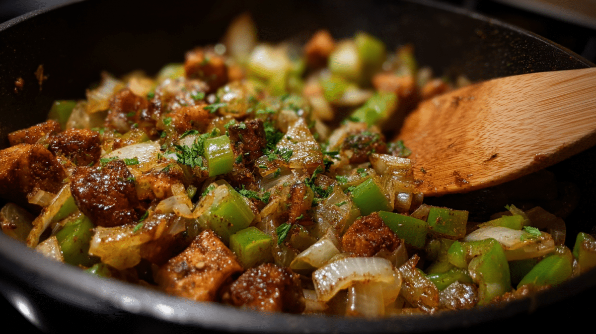 ooking aromatics and spices for chickpea tagine