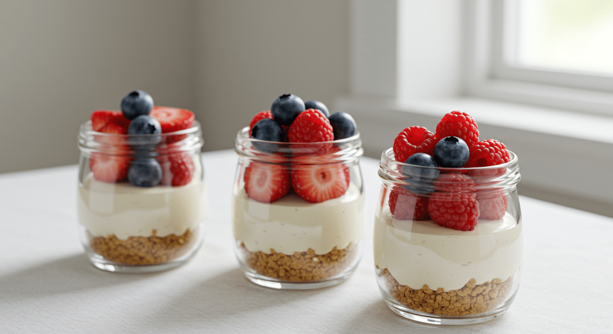 Oikos Greek Yogurt cheesecake dessert jars