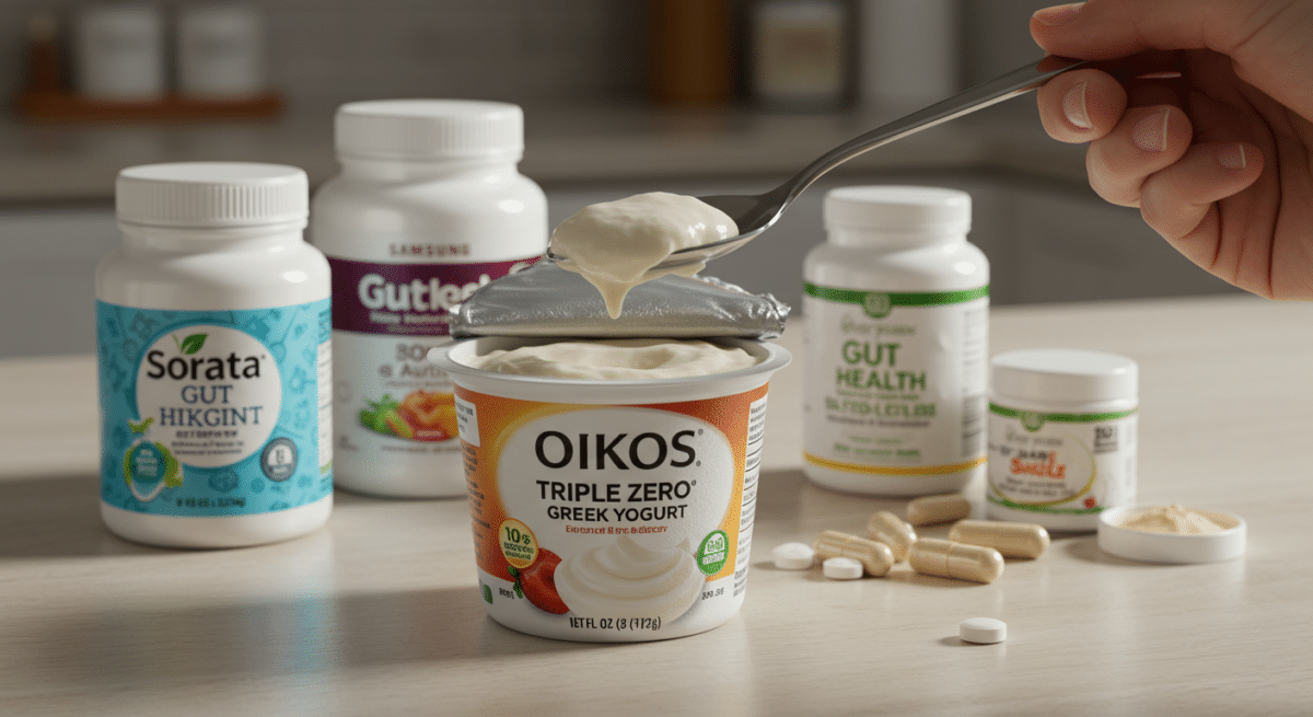 Oikos Greek Yogurt compared to probiotic supplements