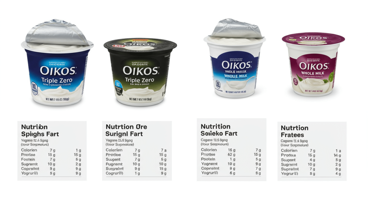 Nutrition comparison of Oikos Triple Zero and Whole Milk Greek Yogurt