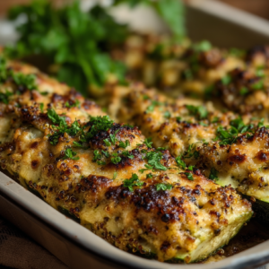 Stuffed Zucchini Boats with Herbed Quinoa baked with herbs