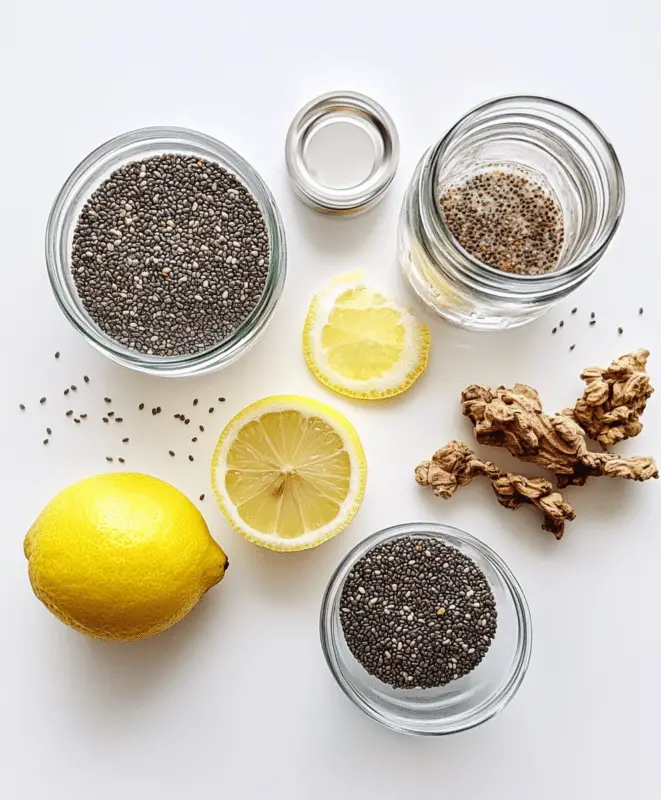 Fat burning chia seed belly drink with lemon
