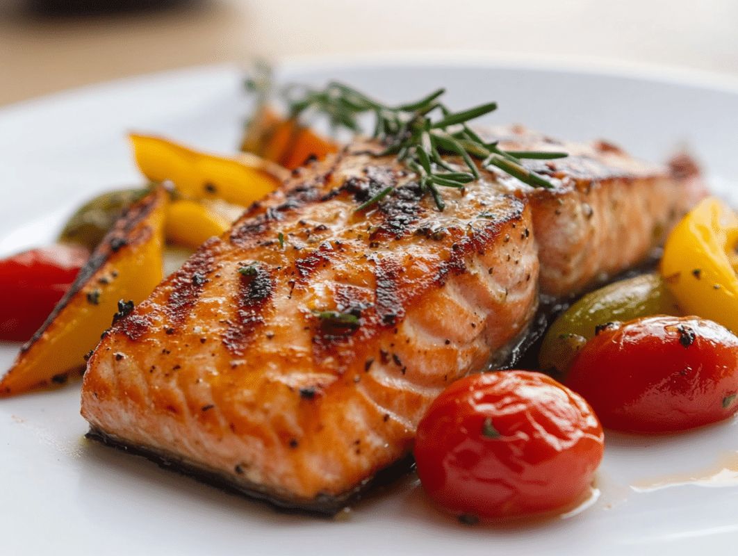 Best foods to eat while on Zepbound — salmon and vegetables