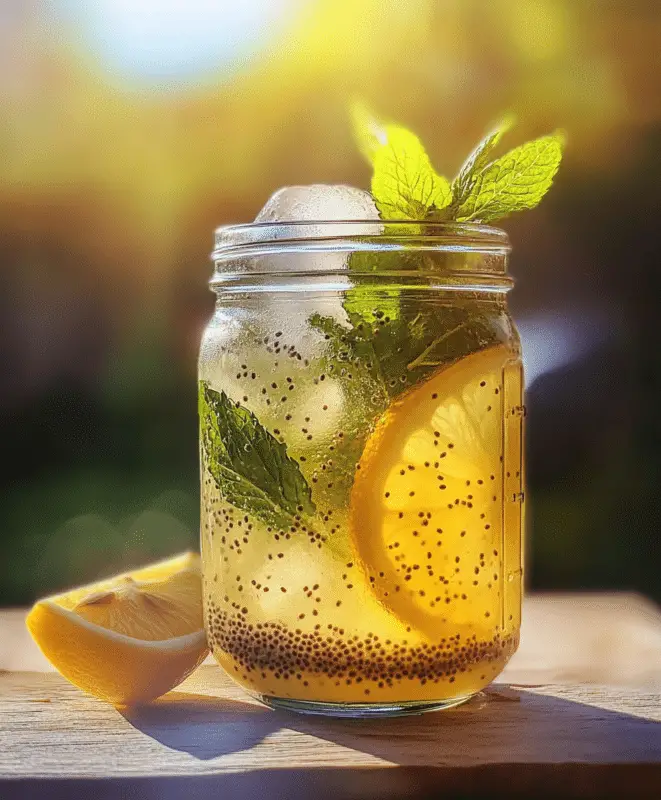 Fat burning chia seed belly drink with lemon