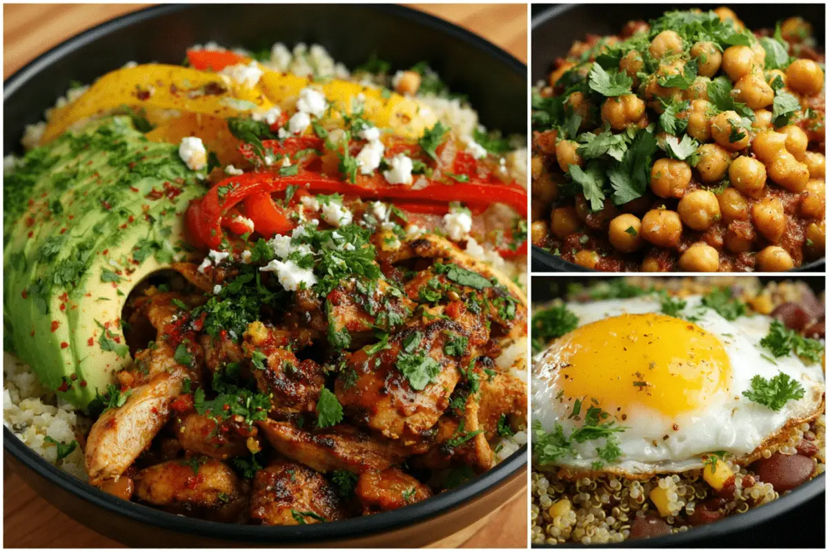 Custom Chicken Fajita Bowl Variations 2