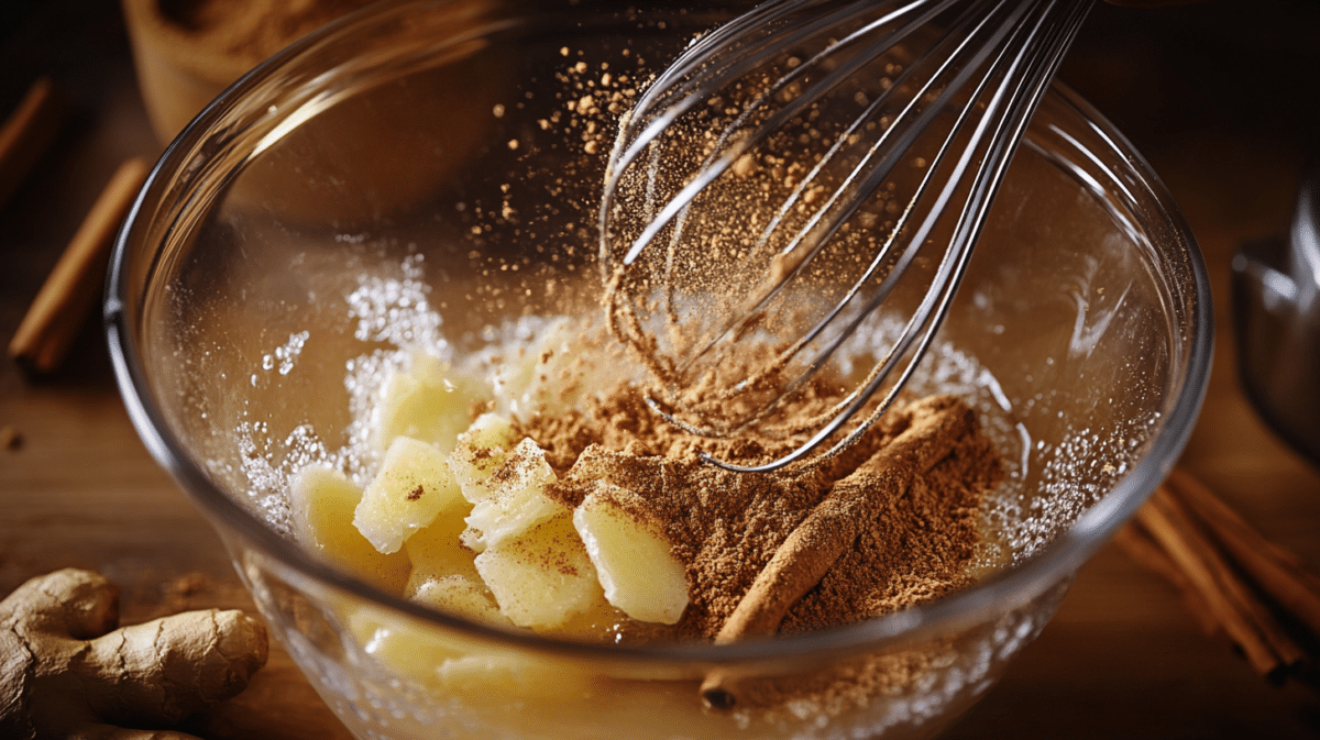 cinnamon and ginger in warm water